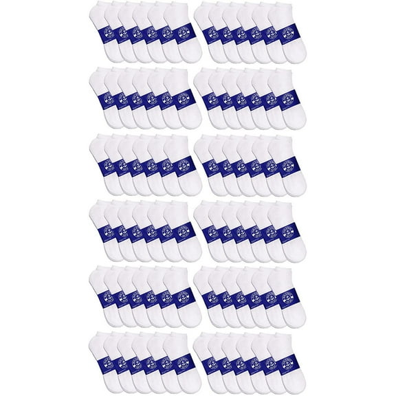 SOCKS'NBULK 72 Pairs Low Cut Socks, Mens & Womens Below Ankle Socks, Cotton, Cheap Value Sock, Donation Homeless, Lightweight Bulk (72 Pairs Womens White)