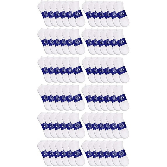 SOCKS'NBULK 72 Pairs Low Cut Socks, Mens & Womens Below Ankle Socks, Cotton, Cheap Value Sock, Donation Homeless, Lightweight Bulk (72 Pairs Womens White)