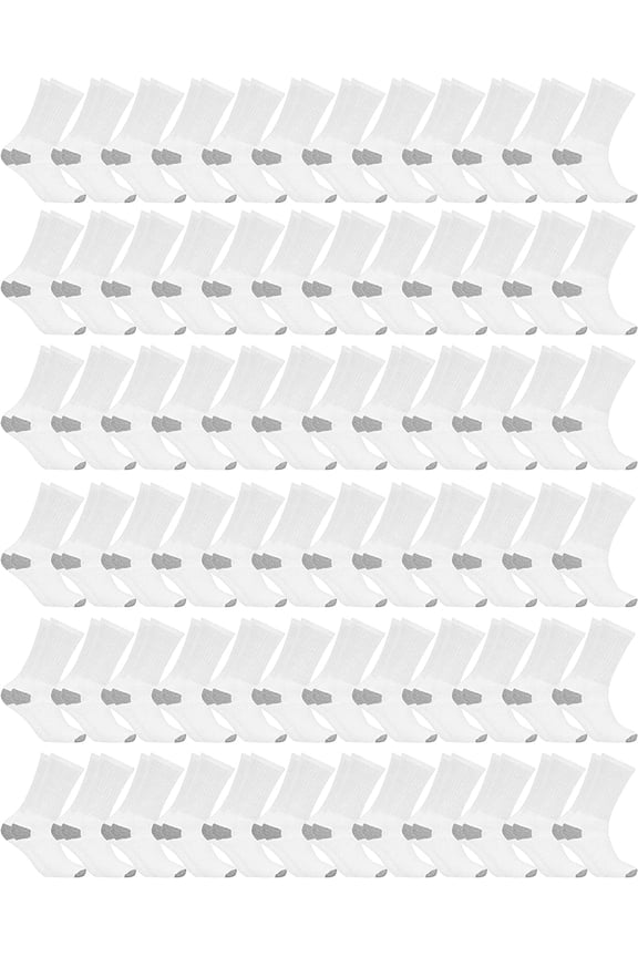 72 Pairs Mens Lightweight Cotton Crew Socks Bulk, Homeless Donation Cheap, Wholesale Socks