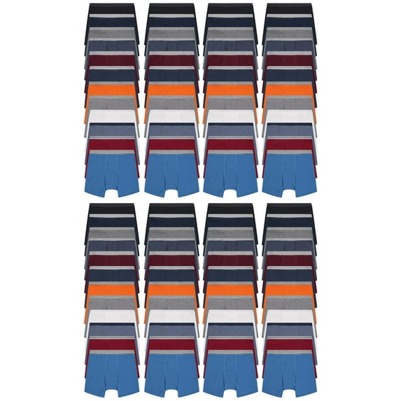 SOCKS'NBULK 96 Pack of Mens Boxer Briefs Wholesale, Colorful Cotton Mens Underwear in Bulk, Donating For Homeless Shelters, Charity, Up to 3XL