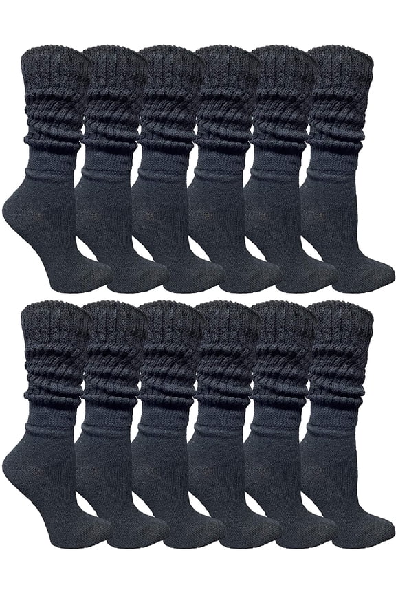 EXTRA THICK Slouch Socks for Women, Extra Heavy Slouchy Ladies Cotton Crew Boot Socks