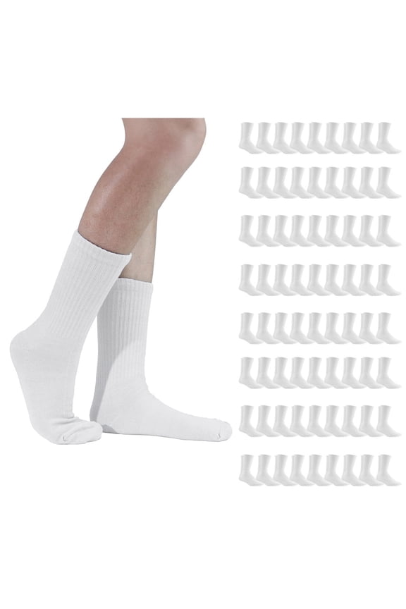 SOCKS’NBULK Heavy Duty 72 Pairs Cotton Crew Socks Men's, Women, Bulk Wholesale Socks