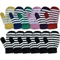 thumbnail image 1 of SOCKS'NBULK Kids Gloves & Mittens in Bulk, Winter Striped Children Age 3-8, 1 of 7