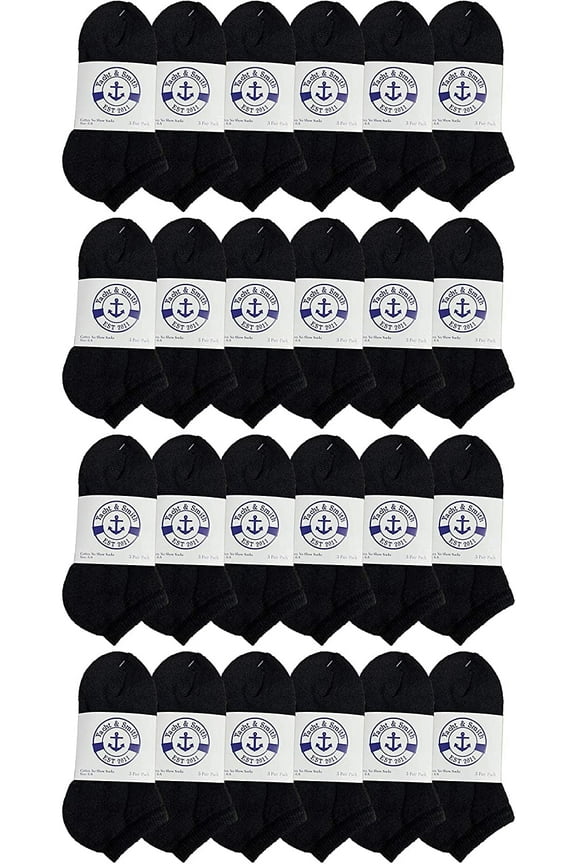 Kids No Show Ankle Socks, Soft Sports Socks In Bulk Packs, (Size 6-8)