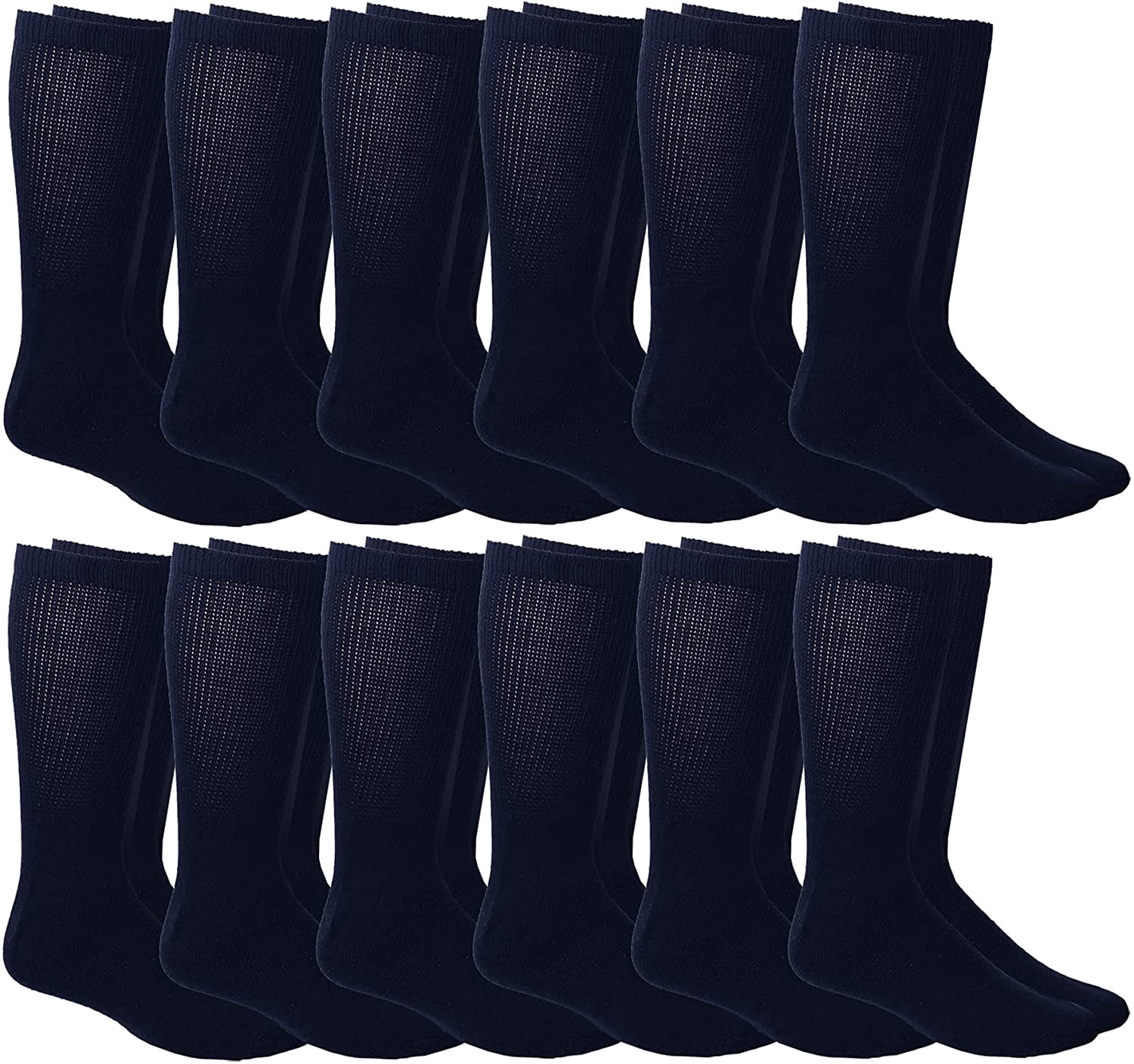 SOCKS'NBULK King Size Cotton Diabetic Crew & Ankle Socks, Big & Tall Mens Diabetes Sock, Bulk Value Pack
