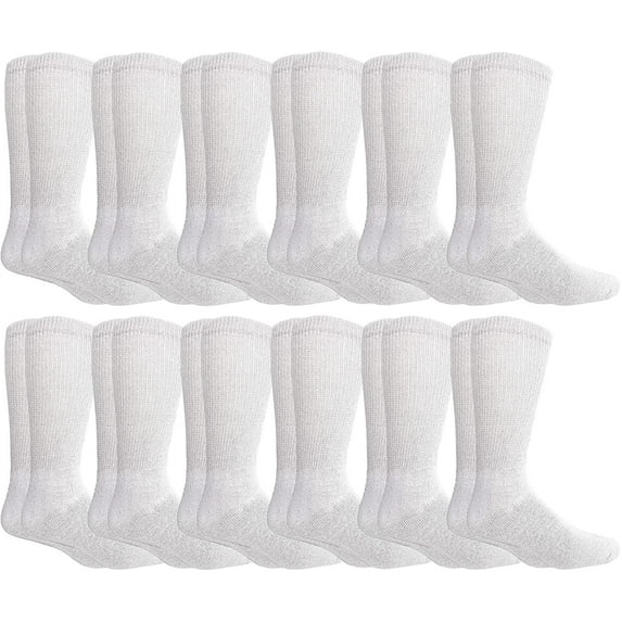 SOCKS'NBULK King Size Cotton Diabetic Crew & Ankle Socks, Big & Tall Mens Diabetes Sock, Bulk Value Pack