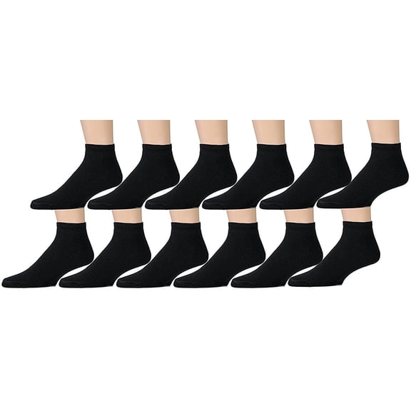 SOCKS'NBULK Low Cut Socks for Men's Cotton No Show Ankle Socks (12 Pairs - Many Styles)