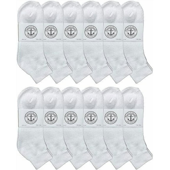 SOCKS'NBULK Men's King Size Premium Cotton Sport Ankle Socks Size 13-16 Solid White