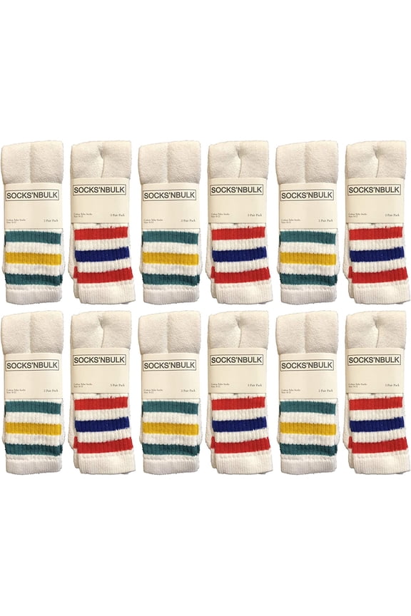 Men's & Women's Wholesale Bulk Cotton Tube Socks, Referee Style, by SOCKS'NBULK