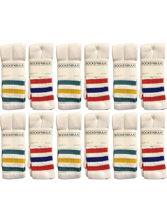 Men's & Women's Wholesale Bulk Cotton Tube Socks, Referee Style, by SOCKS'NBULK