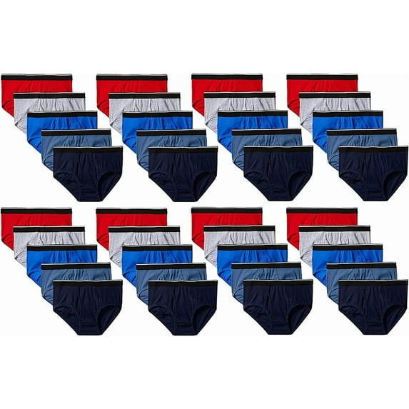 SOCKS’NBULK Mens Cotton Briefs - Size 2X Only - Bulk for Homeless Shelters and Donations, Assorted Colors Wholesale Underwear Men (40 Pairs Assorted, 2X-Large, xx_l)