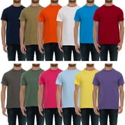 SOCKSNBULK 12 Pack Mens Cotton Crew Neck Short Sleeve T-Shirts Mix Colors Bulk 6X-Large