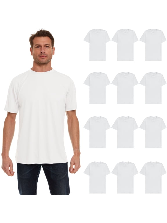 SOCKS’NBULK Mens Cotton Crew Neck Short Sleeve T-Shirts Mix Colors Bulk Pack (12 Pack)