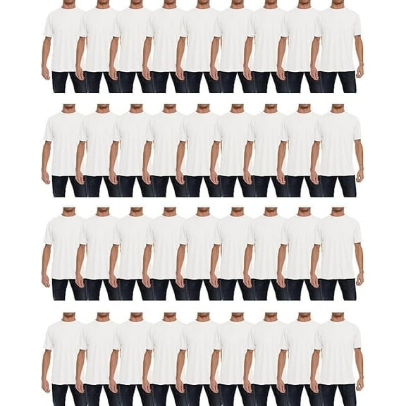 SOCKS'NBULK Mens Cotton Crew Neck Short Sleeve T-Shirts Mix Colors Bulk Pack (36 Pack)