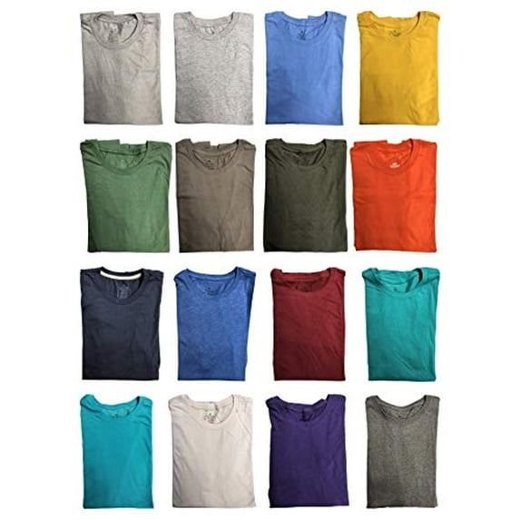 SOCKS'NBULK Mens Cotton Crew Neck Short Sleeve T-Shirts Mix Colors Bulk Pack Value Deal (180 Pack Mix, XX-Large)