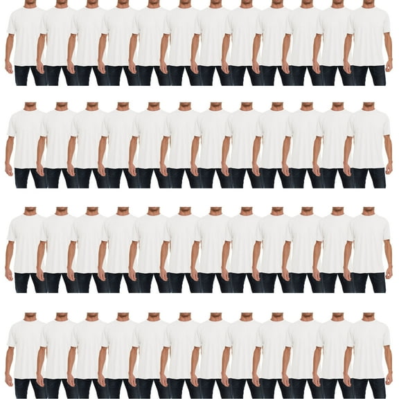 SOCKS'NBULK Mens Cotton Crew Neck Short Sleeve T-Shirts Mix Colors Bulk Pack