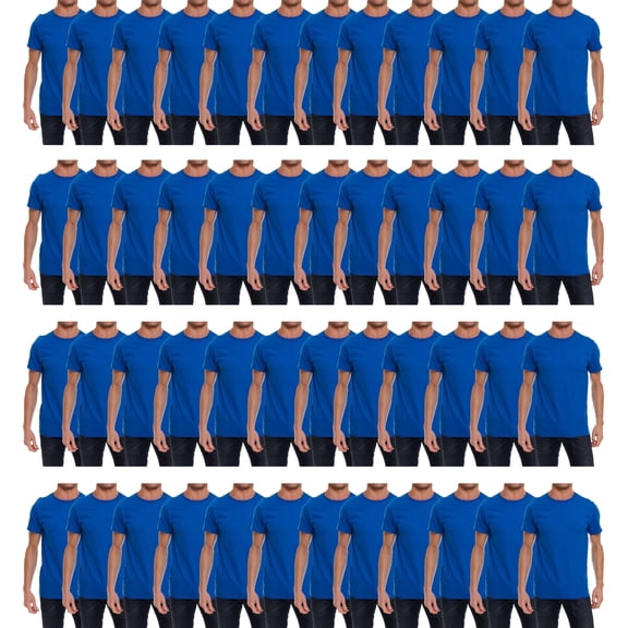 SOCKS'NBULK Mens Cotton Crew Neck Short Sleeve T-Shirts Mix Colors Bulk Pack