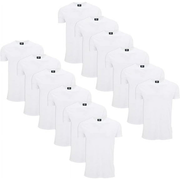 SOCKS'NBULK Mens Cotton Crew Neck Short Sleeve T-Shirts Mix Colors Bulk Pack