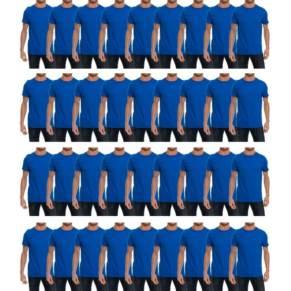 SOCKS'NBULK Mens Cotton Crew Neck Short Sleeve T-Shirts Royal Blue Color Bulk Pack Value Deal (36, X-Large)