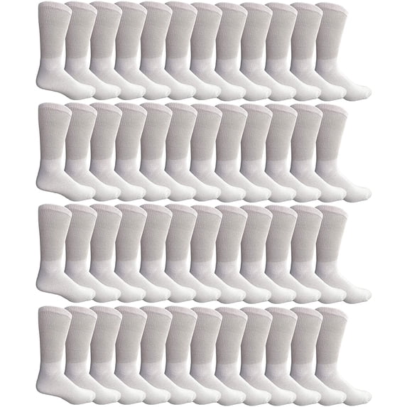 SOCKS'NBULK Mens Cotton Diabetic Crew Socks, Loose Fit Top Non-Binding Medical Socks, Men (10-13)