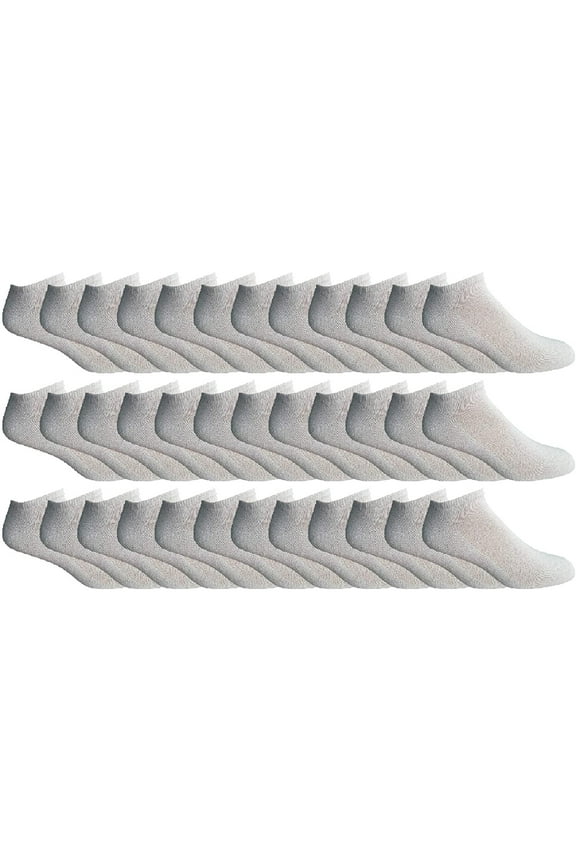 Mens Cotton No Show Socks, Soft Sports Socks In Bulk, King Size 10-13 (White, 36)