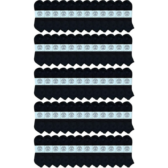 SOCKS'NBULK Mens Cotton No Show Socks, Soft Sports Socks In Bulk, King Size 13-16 (Black, 72)