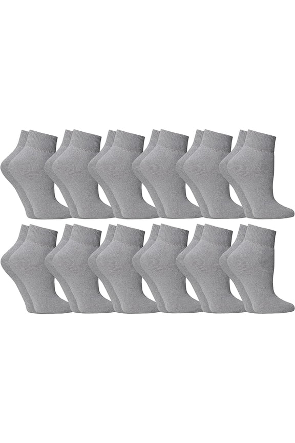 Mens Cotton No Show Socks, Soft Sports Socks In Bulk, King Size 13-16 (Gray, 12)