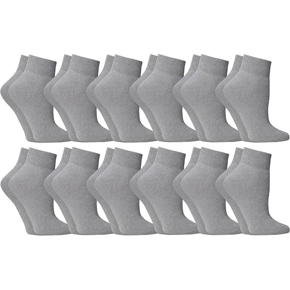 SOCKS'NBULK Mens Cotton No Show Socks, Soft Sports Socks In Bulk, King Size 13-16 (Gray, 12)