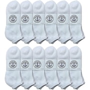 SOCKSNBULK Mens Cotton No Show Socks, Soft Sports Socks In Bulk, King Size 13-16 White, 12