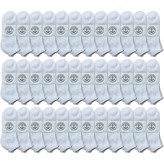 SOCKS'NBULK Mens Cotton No Show Socks, Soft Sports Socks In Bulk, King Size 13-16 (White, 36)