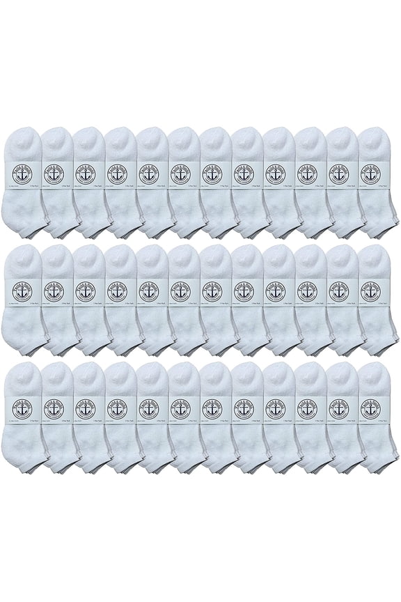 Mens Cotton No Show Socks, Soft Sports Socks In Bulk, King Size 13-16 (White, 36)