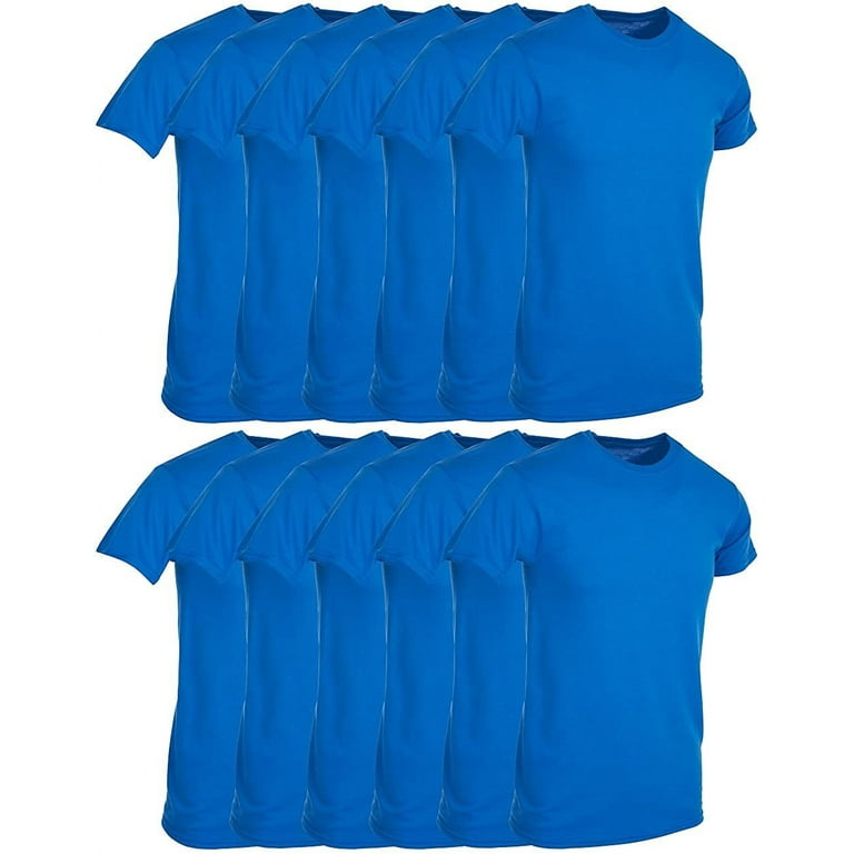 SOCKS'NBULK 12 Pack Mens Cotton Short Sleeve Lightweight T-Shirts, Bulk  Crew Tees for Guys, Mixed Bright Colors Bulk Pack (12 Pack Assorted B,  Large) 