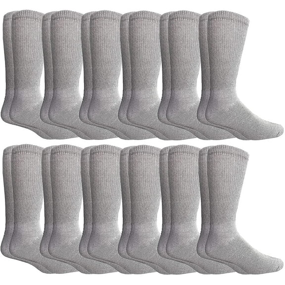 SOCKS'NBULK Mens King Size Diabetic Socks for Big & Tall Men, Cotton Crew Diabetic, Nephropathy Socks