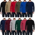 thumbnail image 1 of SOCKS'NBULK Mens Long Sleeve Dark Colorful T-Shirts, Cotton Blend - Crew Neck Bulk Tees for Men, Wholesale Sleeved Tshirt Packs - Size X-Large, 1 of 7