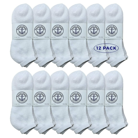 SOCKS'NBULK Mens Wholesale Bulk No Show Ankle Socks, Big And Tall Cotton Sport Athletic Sock Size 13-16