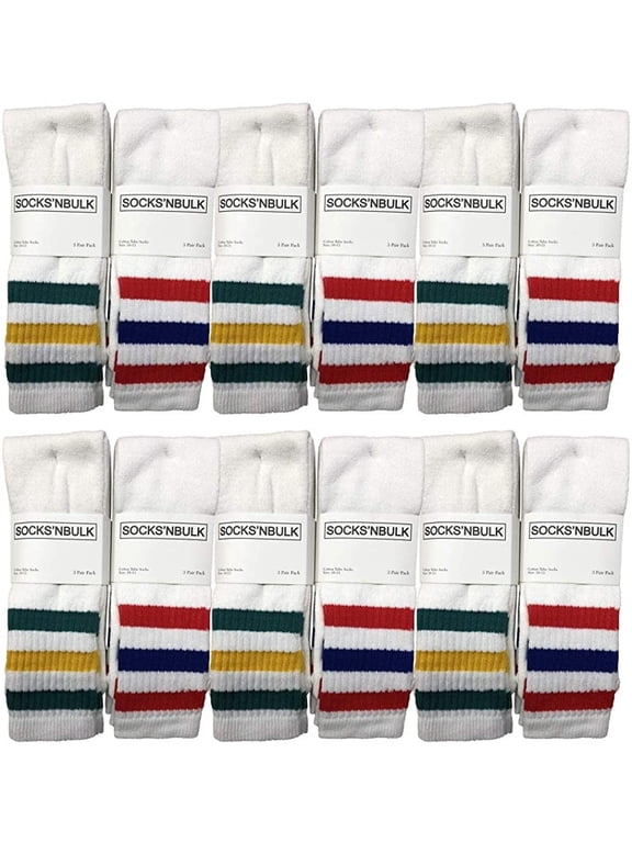 Mens & Womens Wholesale Bulk Cotton Tube Socks, Referee Style, by SOCKS'NBULK