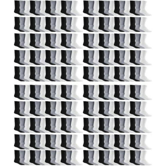 SOCKS'NBULK Mens & Womens Wholesale Bulk Sports Crew, Athletic Case Pack Socks, by SOCKS'NBULK (300 Paire Mixed Assorted, Mens 10-13 (Shoe Size 7-12))