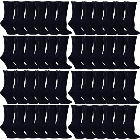 SOCKS'NBULK Mens & Womens Wholesale Bulk Sports Crew, Athletic Case Pack Socks, by SOCKS'NBULK (48 Pairs Navy, Mens 10-13 (Shoe Size 7-12))
