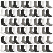 12 Pack Mens and Womens Sports Crew Socks, Wholesale Bulk Pack Athletic Sock Color Mix One Size