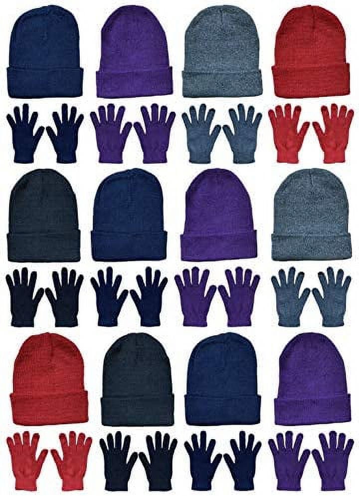 SOCKS'NBULK Wholesale Beanie and Glove Winter Bulk Kit, Kids Adults