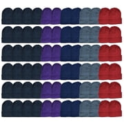 SOCKSNBULK Wholesale Beanies Bulk Thermal Winter Solid Hat 60 Packs Assorted Solid Beanies