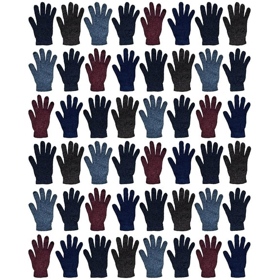 SOCKS'NBULK Wholesale Beanies Or Gloves, Bulk Thermal Winter Solid Hat Or Glove (180 Pairs Assorted Gloves)