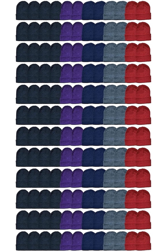 Wholesale Beanies Or Gloves, Bulk Thermal Winter Solid Hat Or Glove (240 Packs Assorted Solid Beanies)