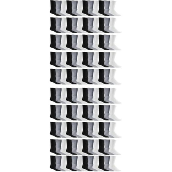 SOCKS'NBULK Wholesale Bulk Sport Cotton Unisex Crew, Ankle, Tube Socks, Children (Kid's 6-8, 120 Pairs Mixed Assorted)