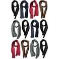 thumbnail image 1 of SOCKS'NBULK Wholesale Bulk Winter Fleece Scarf Solid Black And Plaid, Scarves in Bulk Unisex, One Size, 1 of 9
