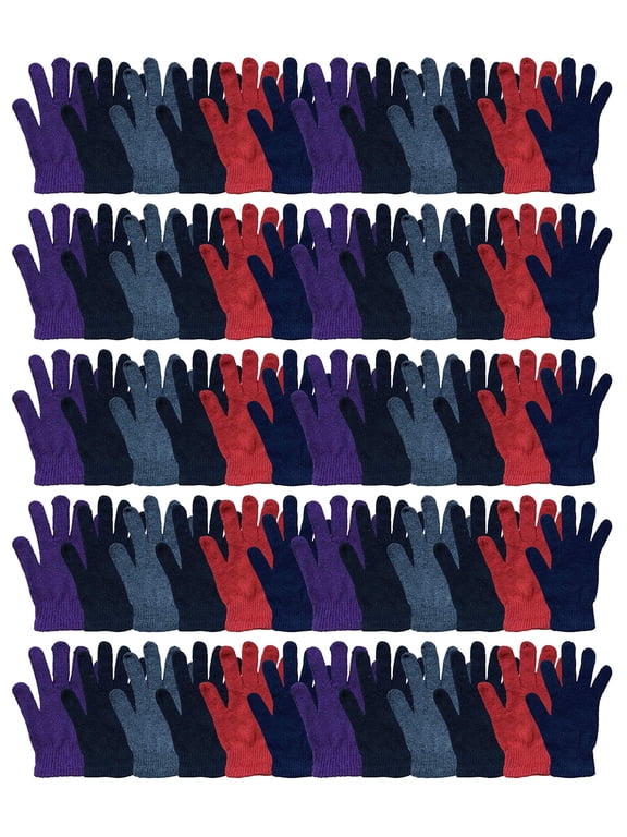 Wholesale Bulk Winter Magic Gloves Warm Brushed Interior, Stretchy Assorted Mens Womens