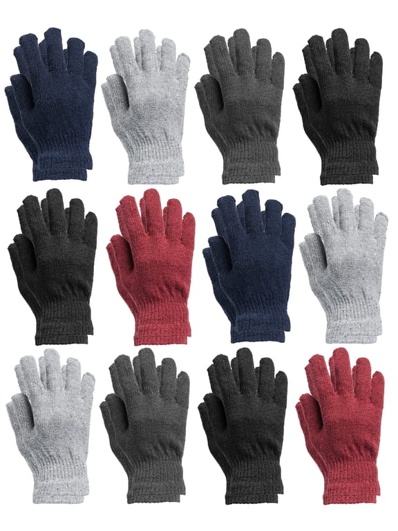 Wholesale Bulk Winter Magic Gloves Warm Brushed Interior, Stretchy Assorted Mens Womens