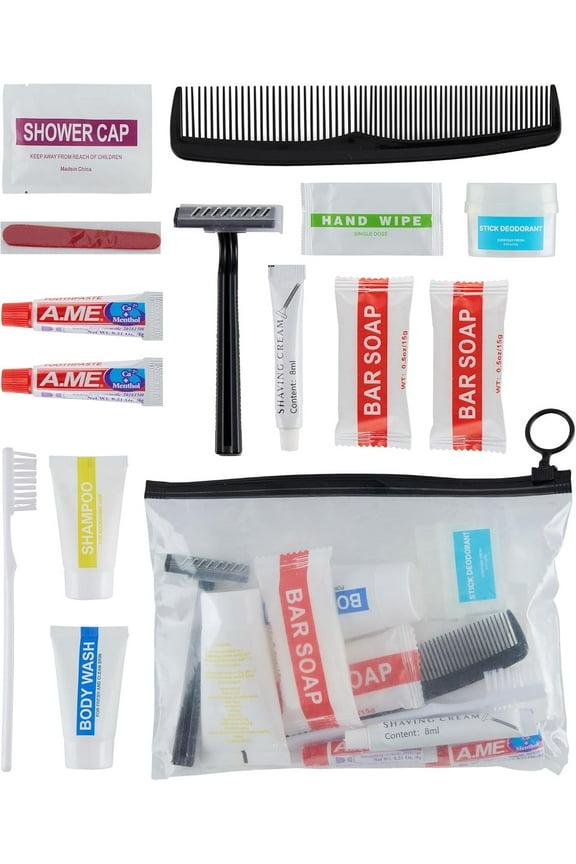 Wholesale Case of 25 Basic Hygiene Kits for Donations – Bulk Toiletry Supplies in Zip Pouch – Perfect for Donations Homeless Shelters, Relief Efforts & Charity Drives (50ct)