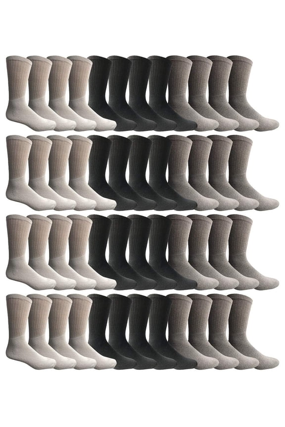 Wholesale Crew Socks, Men Women Children, Cotton Basic Wear (48 Pack Mix, 6-8)