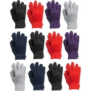 SOCKS'NBULK Wholesale Gloves, Bulk Thermal Winter Gloves (Assorted Solid Gloves, 12)